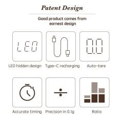 Escobarista Hassas Tartı Şarj Edilebilir - Beyaz 15cm×15cm×3.5cm