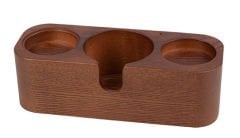 Motta Ahşap Tamper Standı - 3 Gözlü